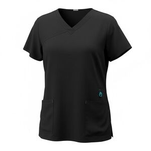 Carhartt Women's Black V-Neck Short Sleeve medical Scrub Top size XXL